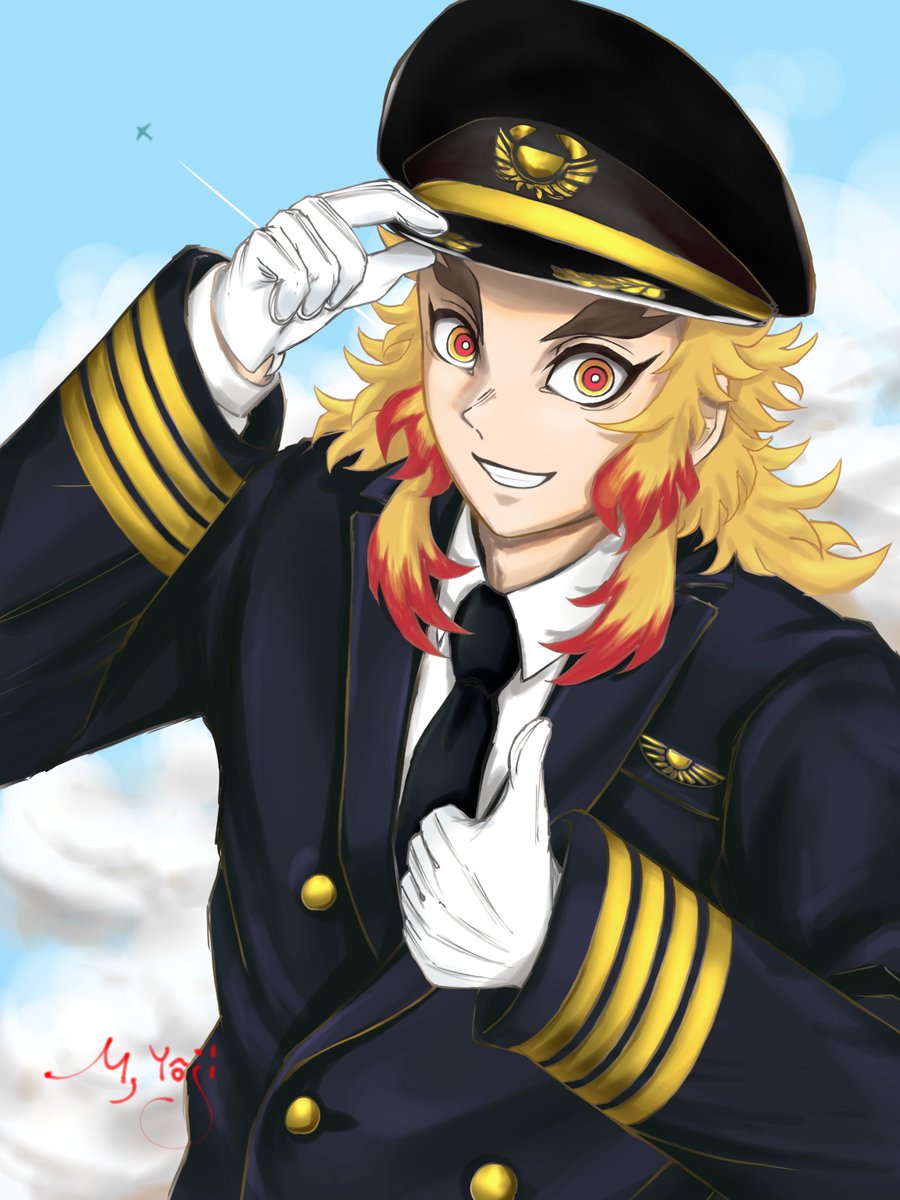 丸太のようじさんがTwitterに投稿した煉獄杏寿郎(鬼滅の刃)のイラスト。