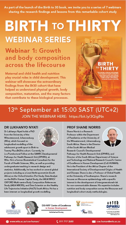 Birth to Thirty (@bt30cohort) on Twitter photo Our Webinar Series kicks off on 13th September 2022 with a discussion between Prof Shane Norris and Dr. Lukhanyo Nyati - <a href="/numbers_doc/">Lukhanyo Nyati</a>- on "Growth and body composition across the lifecourse. Register here: bit.ly/3QiglNx Our Webinar Series kicks off on 13th September 2022 with a discussion between Prof Shane Norris and Dr. Lukhanyo Nyati - <a href="/numbers_doc/">Lukhanyo Nyati</a>- on "Growth and body composition across the lifecourse. Register here: bit.ly/3QiglNx