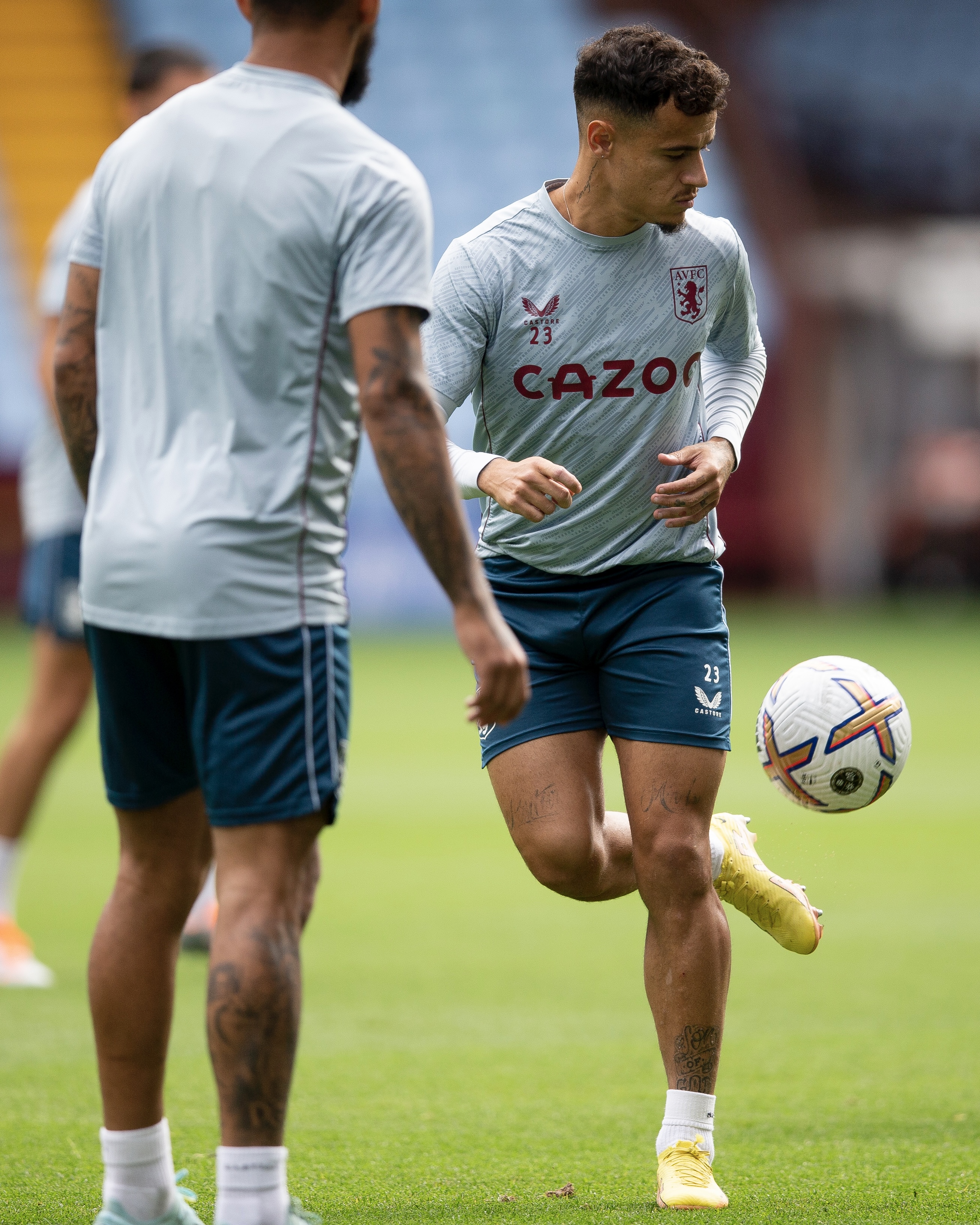 Philippe Coutinho during training at Villa Park.