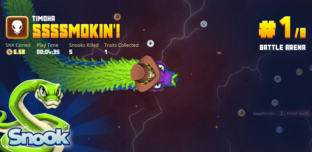 SFihade's tweet photo. GET SMOKED! My @snook_gg arena opponents were too easy, harder plz. #touchgrass #noob #gaming #SNK https://t.co/uJ1qdnQV2n