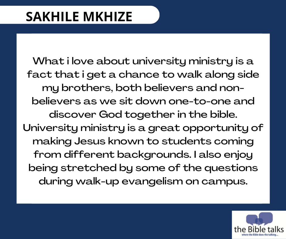 TheBibleTalks's tweet photo. Meet Sakhile! 

#TheBibleTalksKZN #GetToKnowUs #KnowOurStaff #TBTStaff2022 #HowardCollege #UKZN #UNIZULU #DUT https://t.co/3DPwMje0Jo