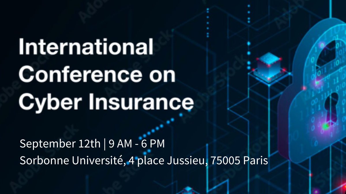 Join the closing conference of the <a href="/AXAResearchFund/">AXA Research Fund</a> project "#CyberRisk: actuarial modeling" with @ENSAEParis @ISUPOfficiel on perspectives and developments in cyber risk evaluation.
📩 Registration: bit.ly/3D995kt
💡 Info: bit.ly/3qo03Ip
<a href="/actuaires_IA/">InstitutdesActuaires</a>