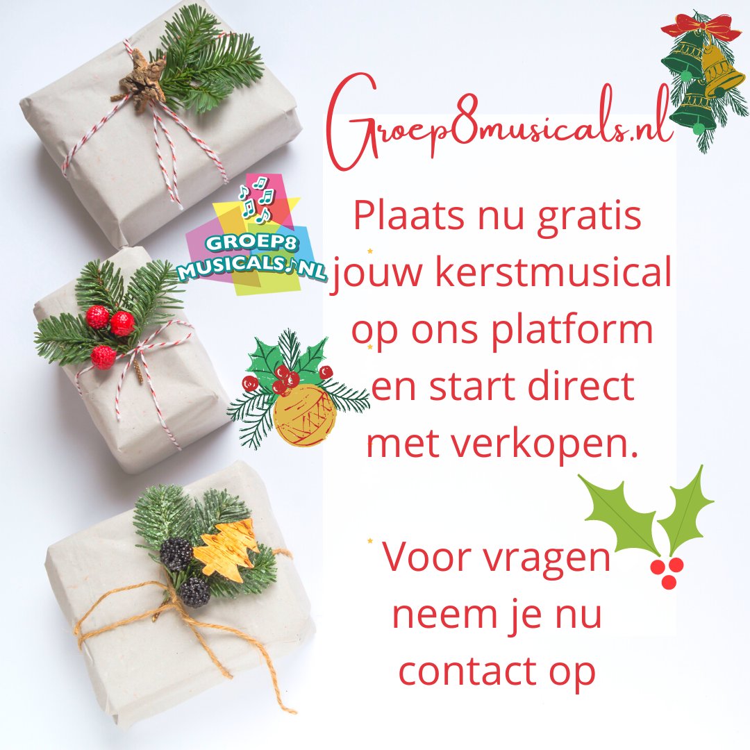 Plaats nu gratis jouw kerstmusical op groep8musicals.nl en begin direct met verkopen.