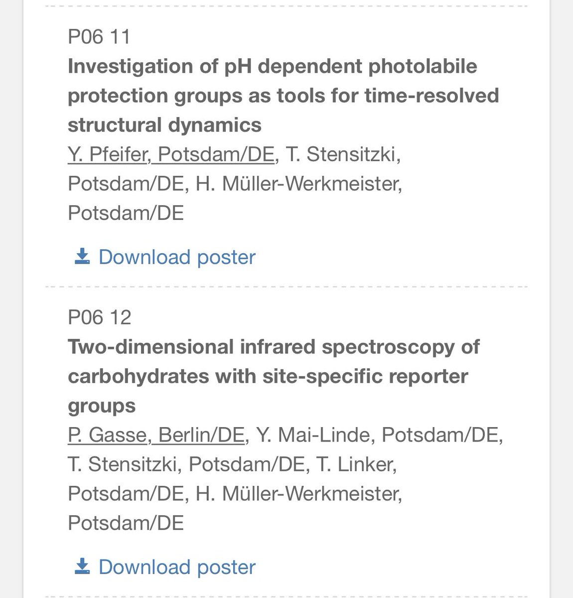 hmw_lab's tweet image. Yannik @Pfeife94 will explain his latest results in the understanding of pH dependent reaction dynamics and (twitterless) Philip will introduce you to the sweet side of structural dynamics: #ultrafast #2DIR of carbohydrates - also don‘t miss @till_sten‘s talk on Friday!