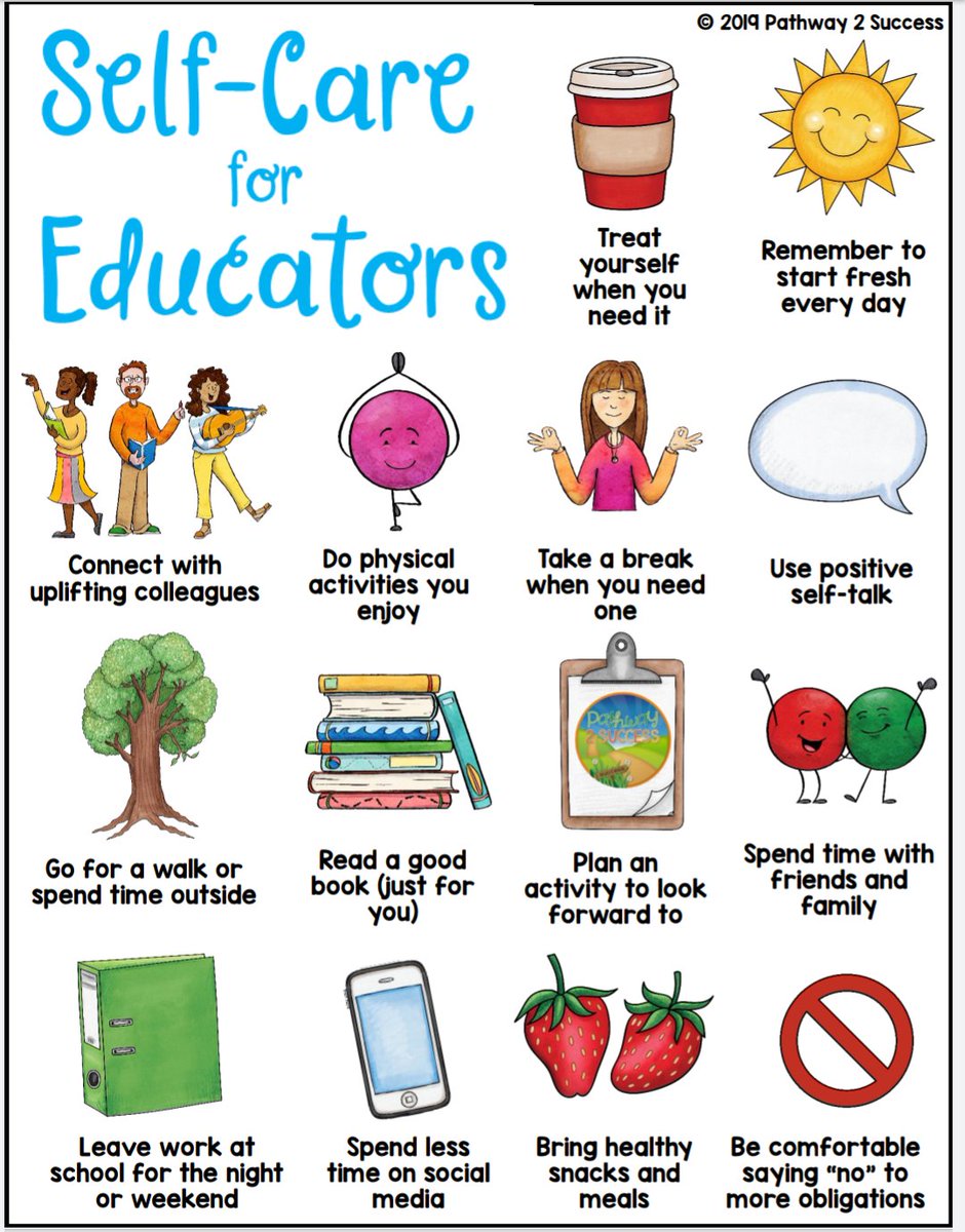 As we MOVE into the new school year, please remember that in order to support others, supporting your own #wellbeing is essential. 

For some ideas on how you can add more #SelfCare into your life check out these tips from <a href="/Pathwy2Success/">Pathway 2 Success</a>.

What would you add?