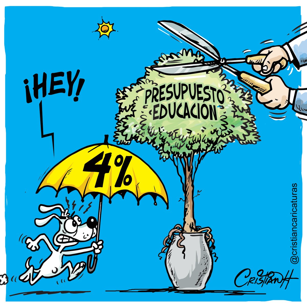 El 4 % 
Mi caricatura en <a href="/ElDia_do/">Periódico El Día</a> 
.
.
.
.
.
#Presupuesto  #educacion #caricatura #realengo #criscaricaturas