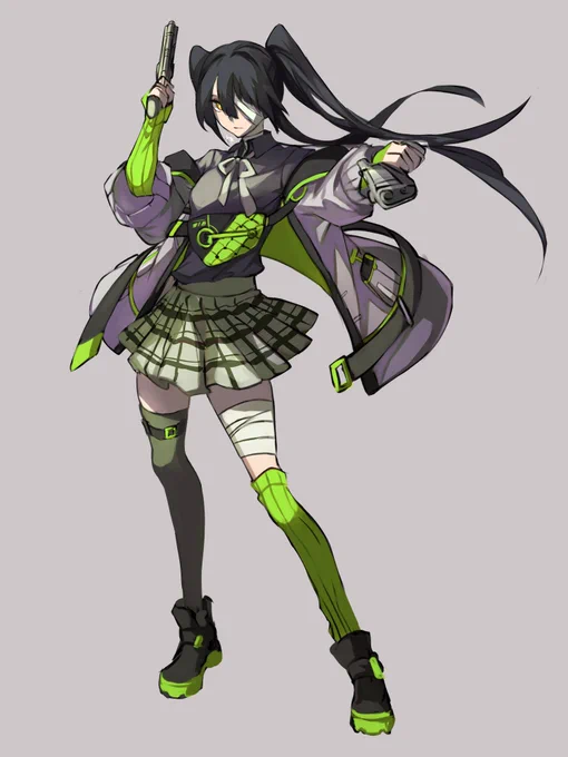 お題箱より学生服×ミリタリーキャラデザ #創作 