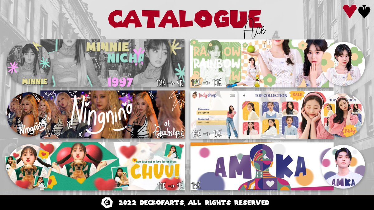 Halo! Jajan ke <a href="/DeckofArts/">Ace OPEN until 22 Jan.</a> yuuuk! LAGI ADA DISKOON LHO 💥 Untuk harganya bisa dicek di tiap layoutnya disinii. Ada layout couple, cutesy, classy, sampe ilusi juga ada! Kepoin katalognya di pinned yu!