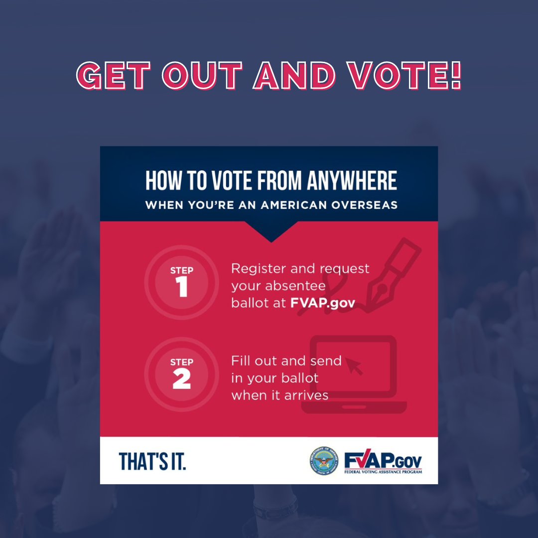 ACSBKK's tweet photo. U.S. citizens can now drop their absentee ballots off at the U.S. Embassy in Bangkok! The Ballot Box is located in front of the Embassy (Visas Entrance).  Ballots will be collected and mailed every weekday. Please allow ample time for the ballot to reach the USA by election day. https://t.co/IMeQ8Xwx6O
