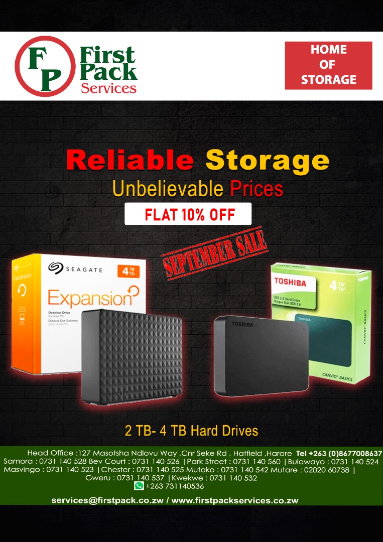 FirstPackServic's tweet photo. Woza summer woza, Enjoy a #pricecut on these #externalharddrives this #september,pay less for a reliable storage #goingbeyondlimits ...
USASARE
USASARE IWEEEEEE @firstpack1 @HeraldZimbabwe @AfricAid @OldMutualZW https://t.co/Rfl8i5VlwH
