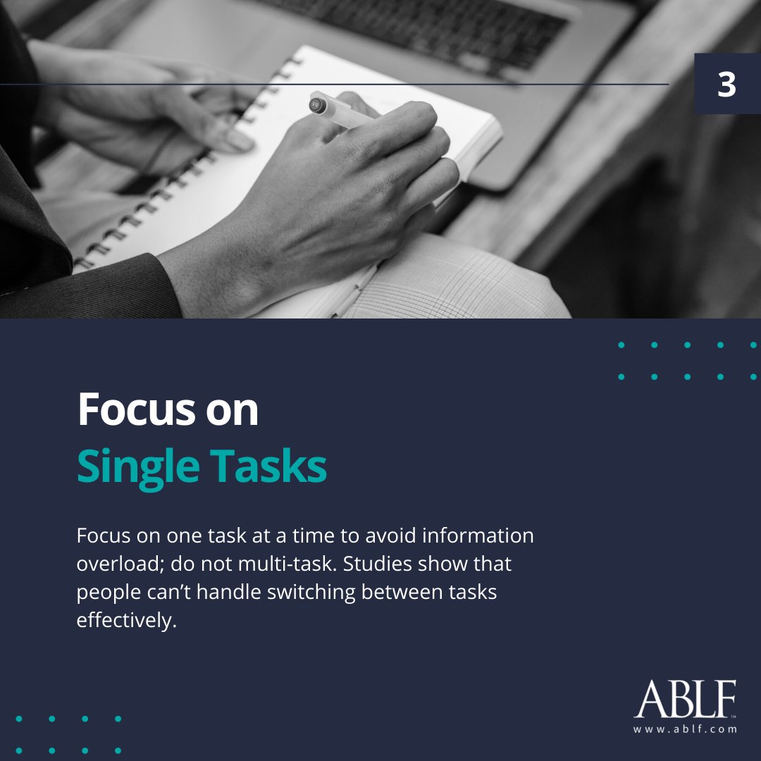 #READTOLEAD: Overwhelmed with work and thoughts of deadlines and KPIs? Here are 3 productivity hacks that can increase your efficiency and lower stress levels. Let us know in the comments which hack you use the most!

#successtips #mindsetgrowth #productivityhacks #ablf