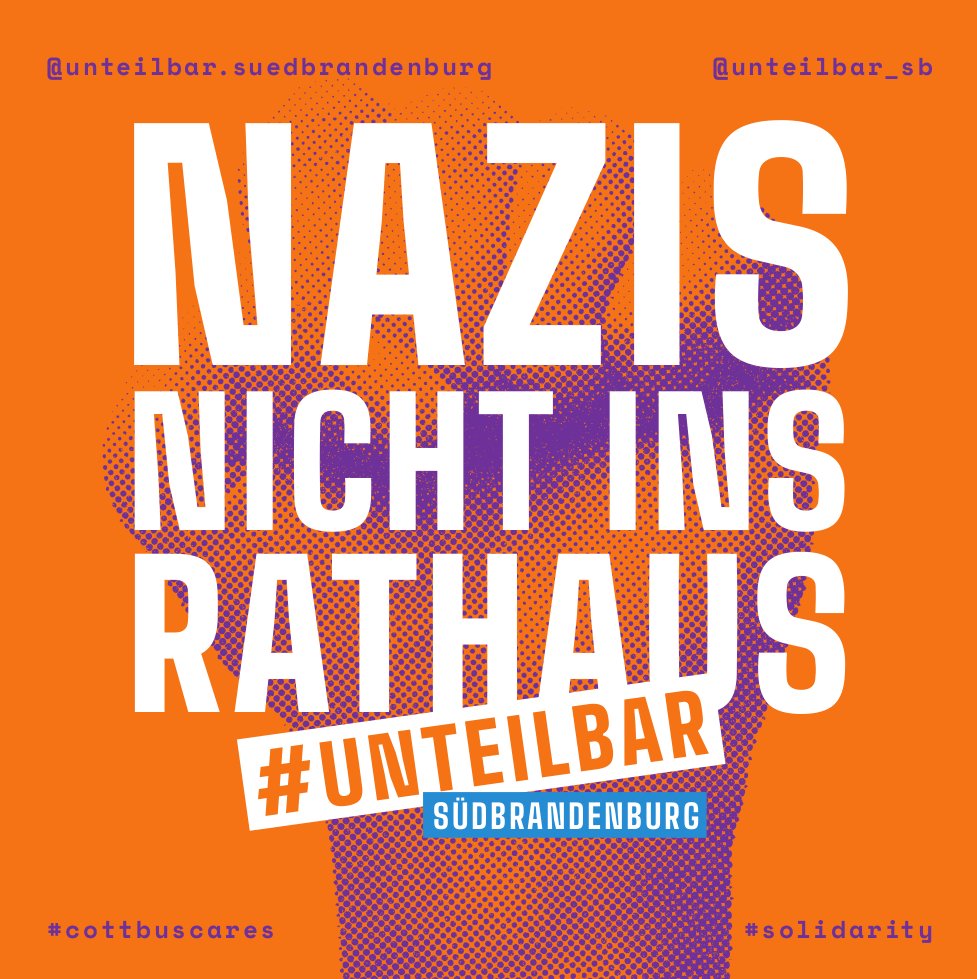 unteilbar_sb's tweet image. Am kommenden Sonntag den 11.9. finden in #Cottbus und am 18.9. in #Senftenberg die ersten Runden zur Wahl neuer (Ober-)Bürgermeister*innen statt. 1/4