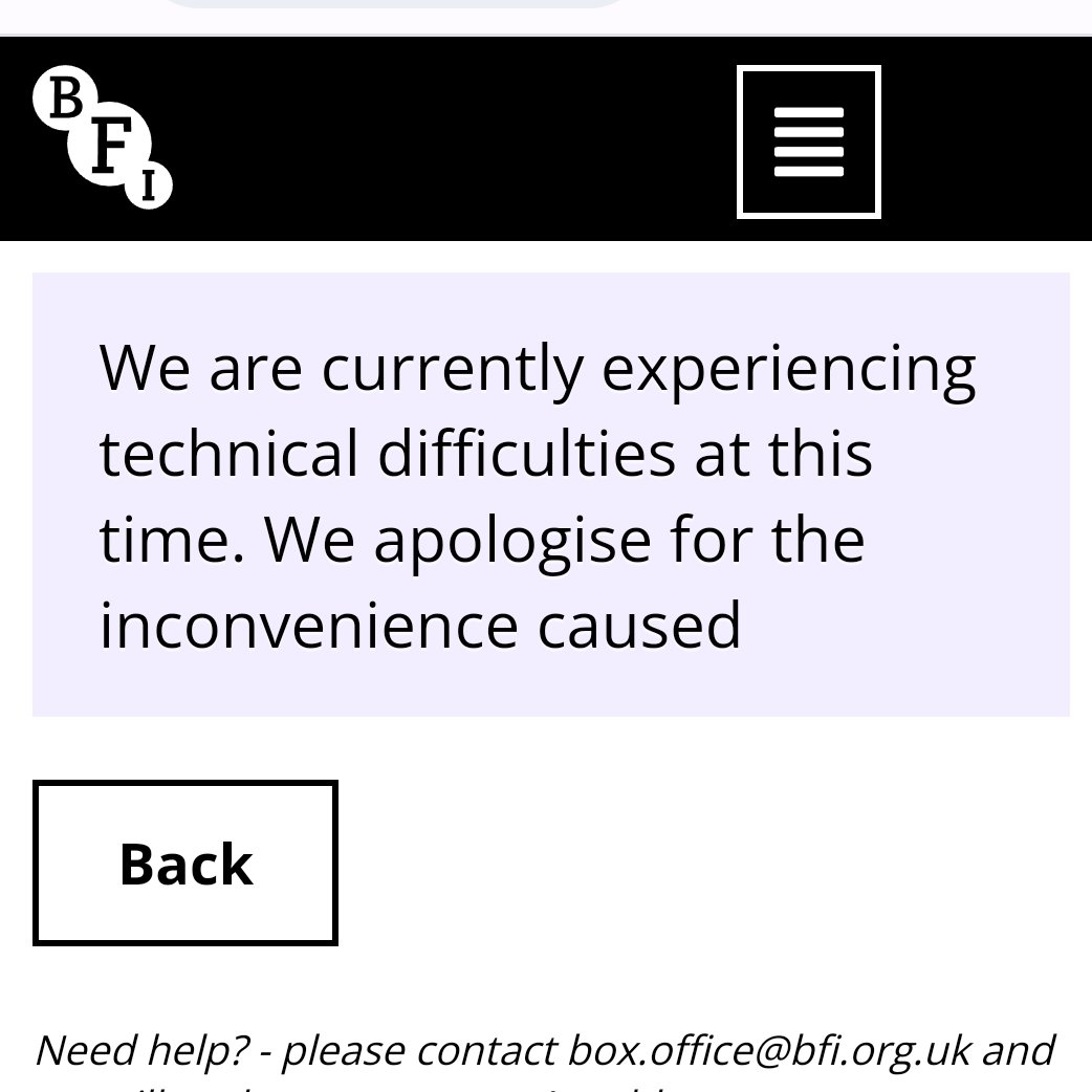dragenphly's tweet photo. Same shit different year 🙄 Maybe one day @BFI you'll make it work. But it is not this day. #LFF2022 https://t.co/LlqO2pbphB