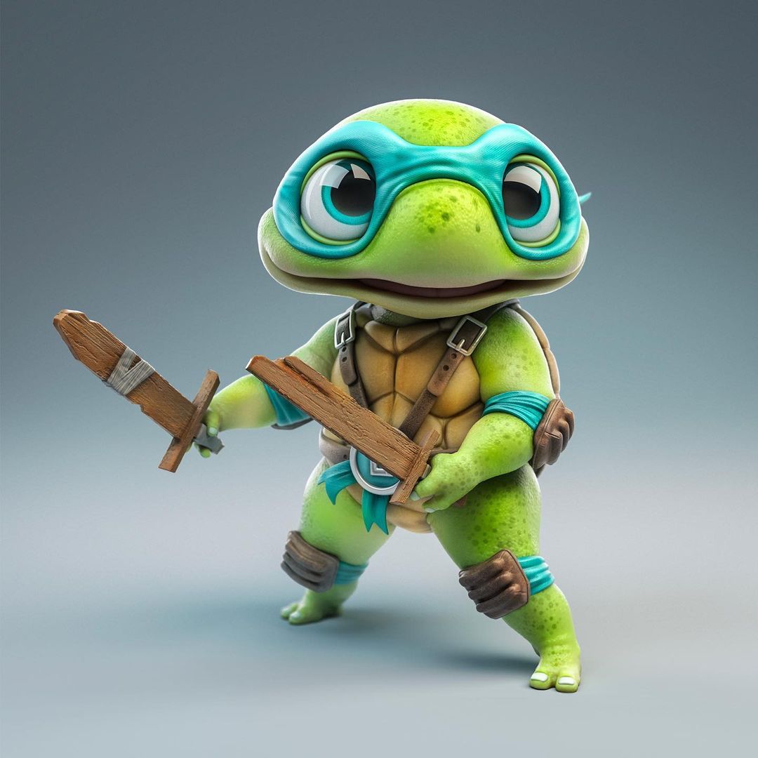 creapills's tweet photo. Les tortues Ninja version bébé par l’artiste digital Mickael Lelievre. Adorables 🤌 https://t.co/KSnfVfDm6c