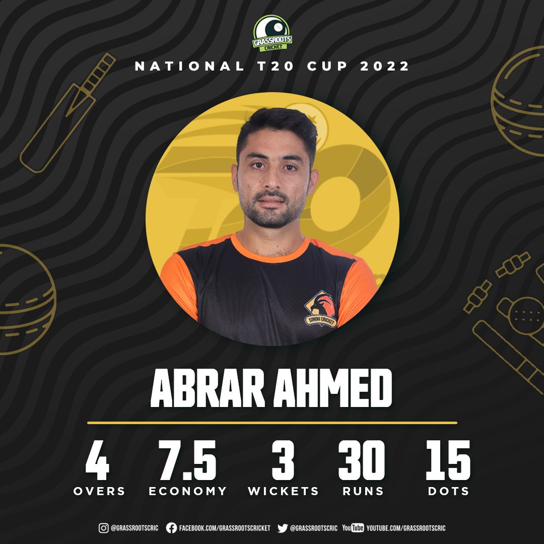 Abrar Ahmed bowled an impressive spell for Sindh, taking three important wickets in the middle overs. #SINDHvSP | #NationalT20