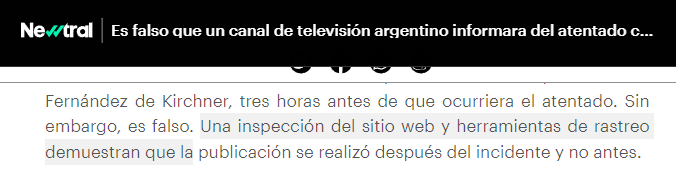 cfcores's tweet photo. Varias agencias de verificación afirman que la hora de publicación de una página, visible en su código fuente, es una prueba sólida de que se ha publicado en ese momento (incluso dicen que no se puede modificar). Es falso, esa fecha la edita el propio sitio y no es prueba de nada https://t.co/SuztYzBY0r