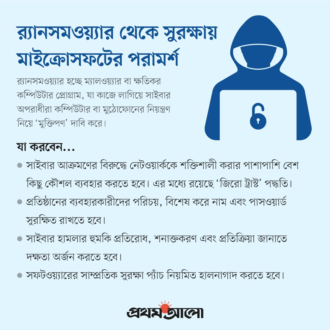 ProthomAlo's tweet photo. সাইবার নিরাপত্তা দেওয়া ব্যক্তি বা দলকে এমনভাবে নেটওয়ার্ক তৈরি করতে হবে যেন তা সাইবার অপরাধীদের কম আকর্ষণ করে।
বিস্তারিত - https://t.co/Ddua69AF6O https://t.co/0X2hQkOX8S