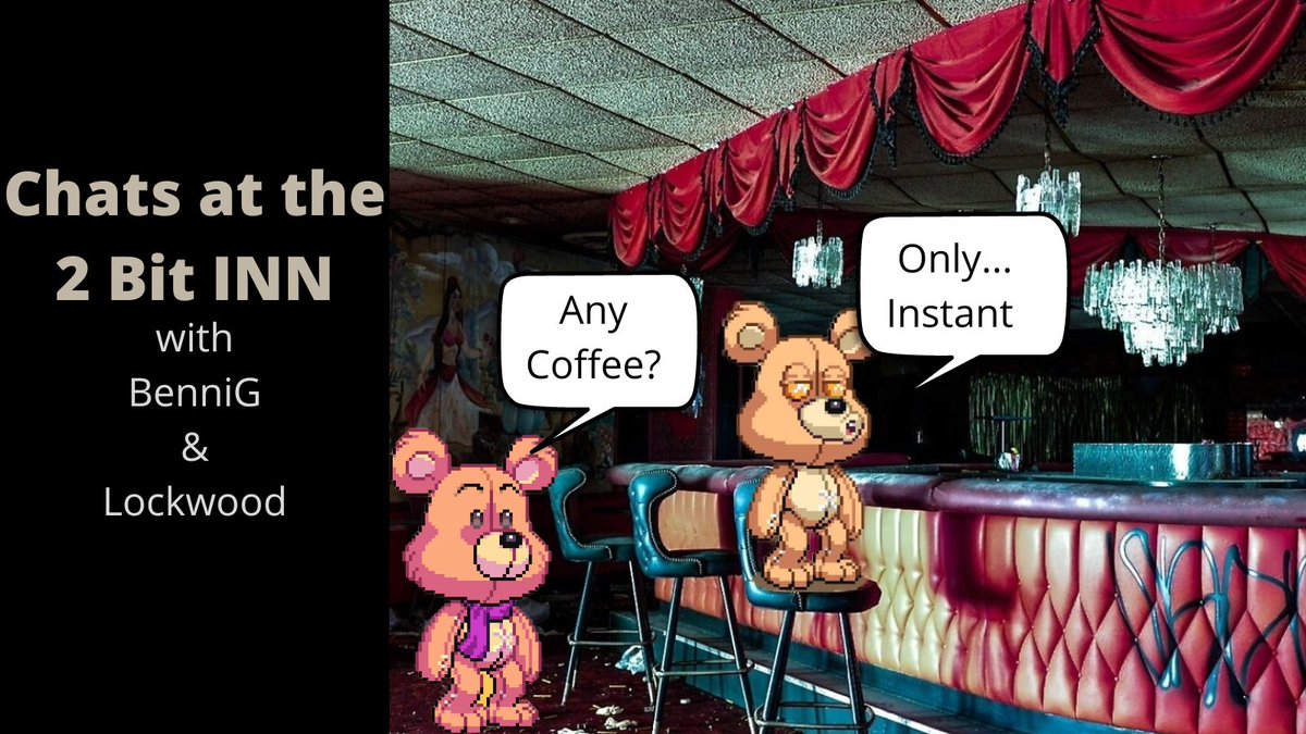 BenniGaske's tweet photo. While the @TheLoveCap lives-it-up at the #Killton ... Lockwood and BenniG make the best of bad situation at #the2BitINN...
"Chats at the 2 Bit INN" with @BenniGaske and @LockwoodArts
@killabearsnft
#killabit #killabear https://t.co/21JIMnDFeI