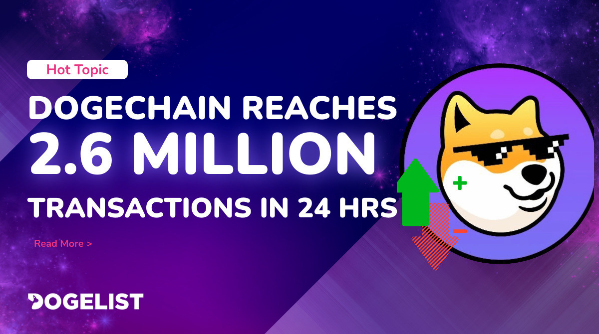 DogelistNews's tweet photo. 🗞️ Hot News: DogeChain's 24-hour transaction just blew up to more than 2.6 million!

READ NOW👉 https://t.co/xtELgKsUuF
#dogenews #dogelist #dogechain #DC @DogechainFamily https://t.co/e7u0J5Hiij