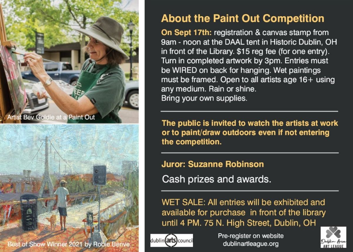 Artists and art lovers are invited to the Dublin Paint Out on Sat Sept 17, 9am - 3 pm. Wet painting sale until 4 pm. Click for more info. - mailchi.mp/9740e944704e/1…