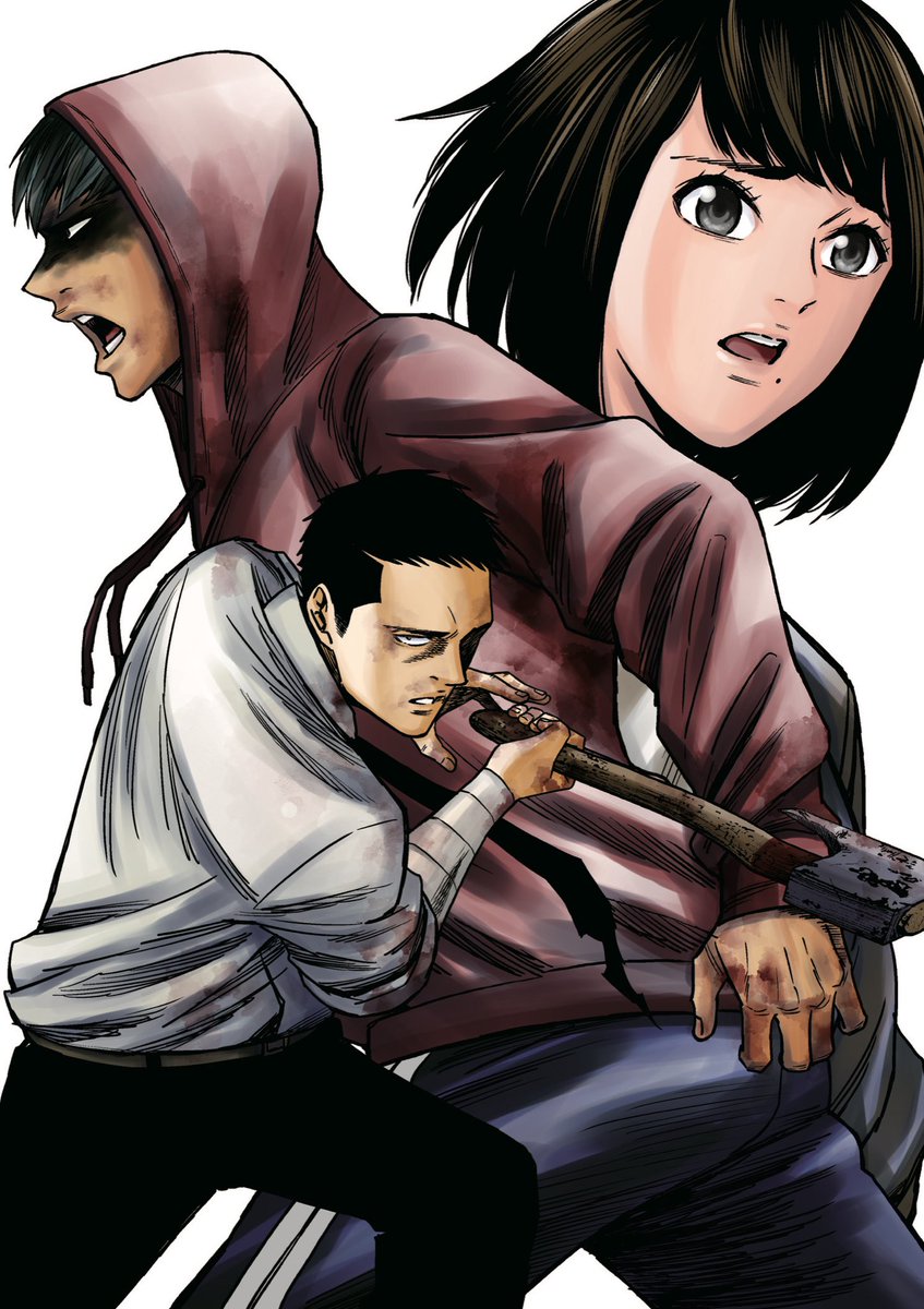 今月はジャンル映画みたいなイメージで描けました。それと最近、縦線トーンの使い勝手が良くて多用しがちです。今月は単行本が出るので沢山宣伝します。 