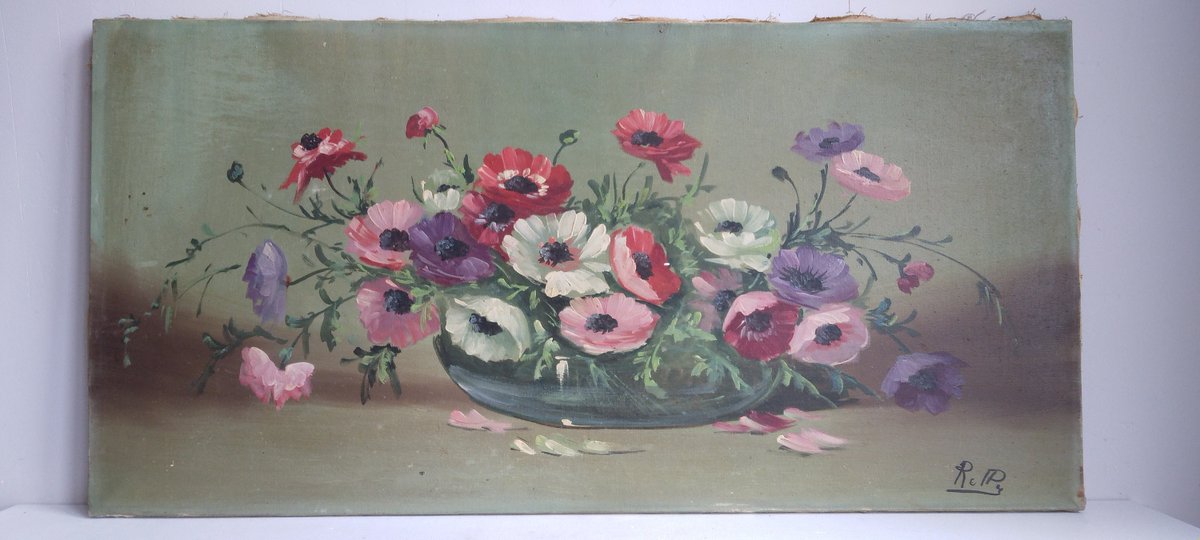 Voiledelin's tweet photo. Huile sur toile d'un bouquet d'anémones, vers 1920 https://t.co/Tbr5vbzsWi #naturemorteanemones #peintureanemones #peinturefleursviolettes #peinturefleursshabby #peinturehuilefleurs #peinturefleursArtDéco #peinturefleursrouge #peinturefleursroses #peinturecoquelicots https://t.co/rZU3tzbN0z