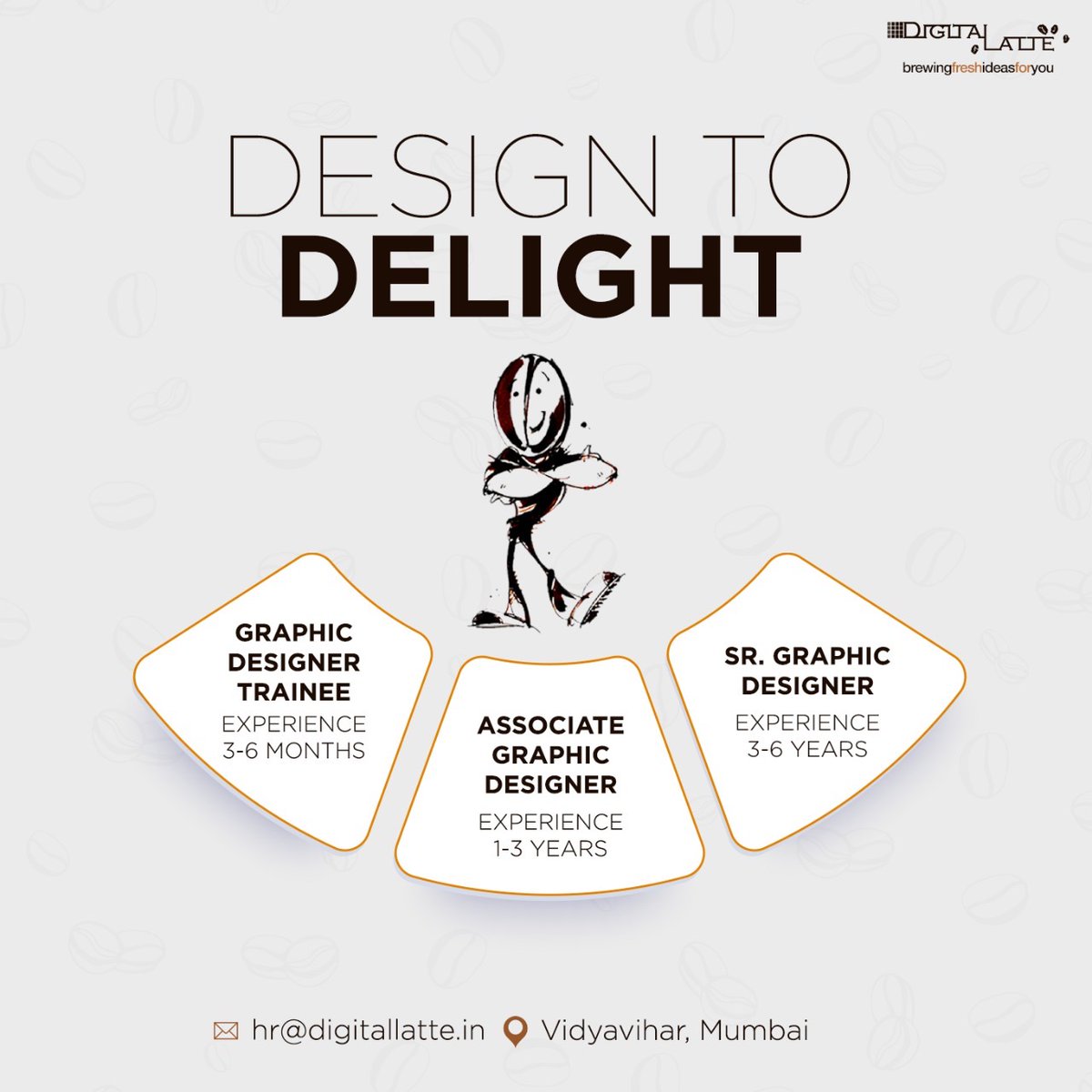 DigitalLatte's tweet photo. Your chance to join our Creative team & brew fresh ideas.
Mail your CV to hr@digitallatte.in along with the below details
Current CTC:
Expected CTC:
Notice Period (if any)
.
.
#GraphicDesign #DesignJobs #Mumbai #JobsMumbai #DigitalAgency #SocialMediaAgency #CreativeVisualizer https://t.co/ZZGneigZ5Z