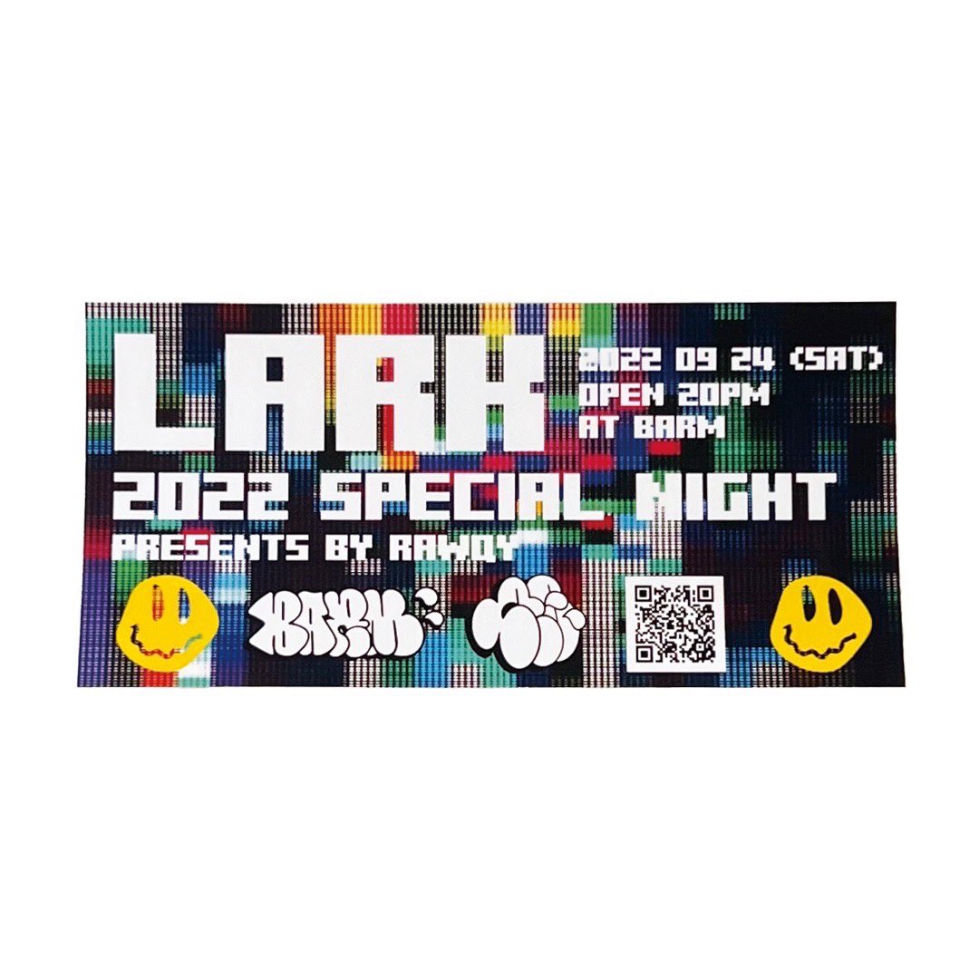 yohei_piero's tweet photo. 9/24(sat)
LARK
"special night"presents by RAWQY
at BARM
open20:00
ticket¥2500 day¥3000

special guest
BUSHMIND(seminishukei/2×4/ROCKASEN/惨劇の森)
Anddy toy store(HHbush)
ALJ(HHbush)
SHU-Z(レコードの館/潜伏期間)×mekke https://t.co/Vlbp5v3KZN