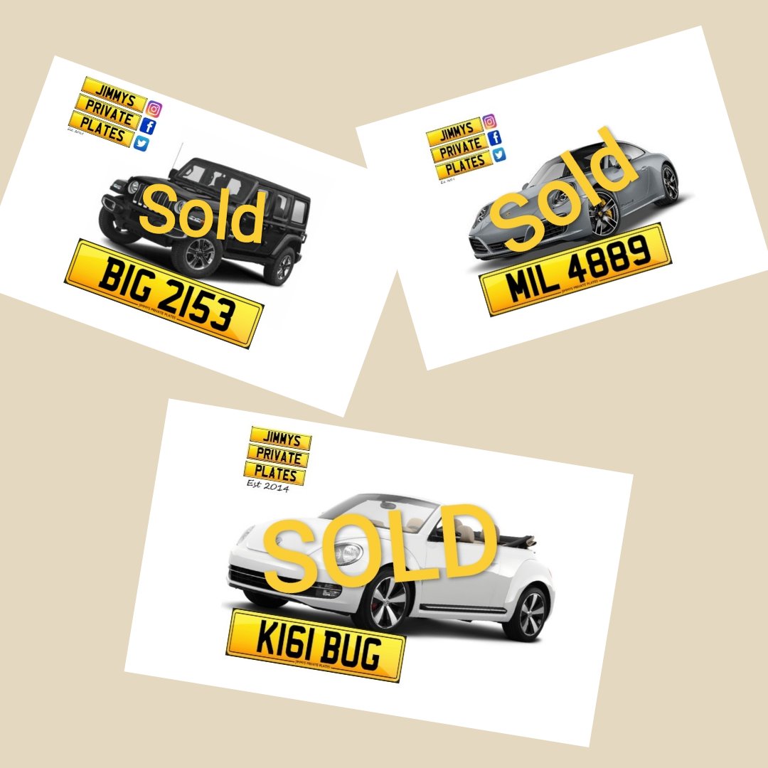 s_plates's tweet photo. Three recently #sold #privatenumberplates All were the #cheapest on the market❗ Follow me to see other #bargins

#big #bigvehicles #mil #mill #bug #vwbug #vwbeetle #beetle #vw #Volkswagen #jimmysprivateplates #cars #makeitpersonal #nameplate #personalplates #datelessnumberplate https://t.co/P1aF9VBhhl