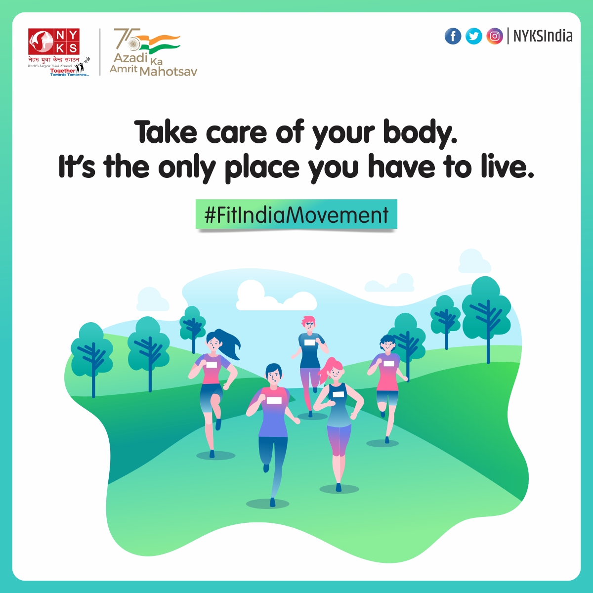 We all are given one body. Take care of your body, It’s the only place you have to live. #Health #fitness #lifestyle #fitindia #HealthyLiving