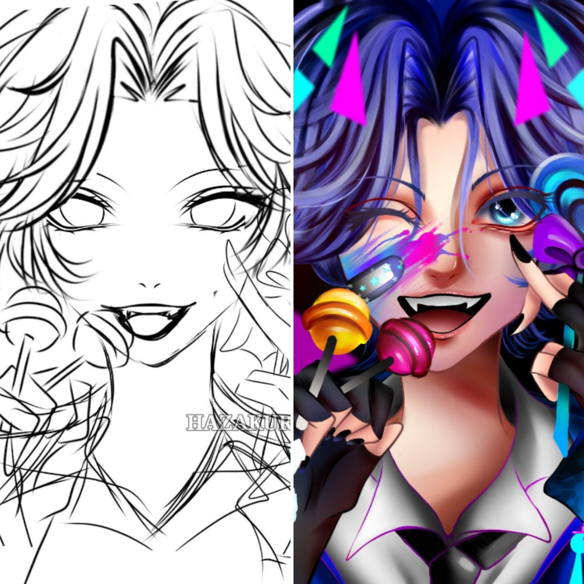 Hazakura_rae's tweet photo. Sketch vs final 💙
#ArtistOnTwitter #anime https://t.co/IF5LGOTq2i