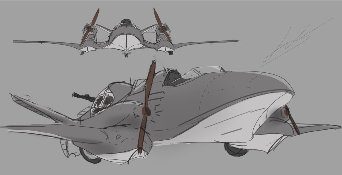 DrK49863560's tweet photo. Plane study 2
Very fun to draw interwar like concepts! Totes did not watch Porco Rosso recently.
#workinprogress #sketching #fundrawing #planedrawing #airship #kritaart #quicksketch #conceptart https://t.co/n5o6H5KUFx
