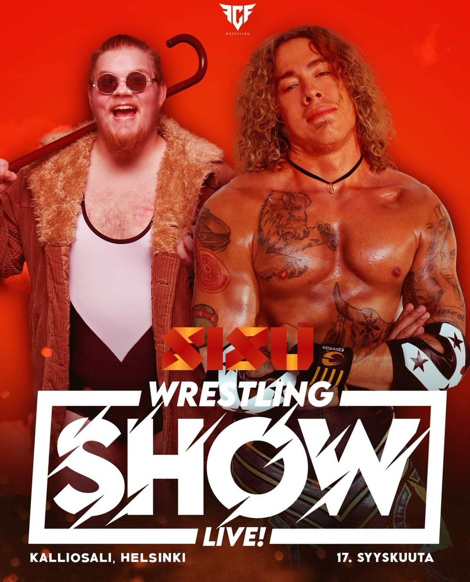 fcfwrestling's tweet photo. SISU8 -TURNAUS:
@Viktortykki vs. Valioyksilö

Wrestling Show Live! 17.09
Kalliosali, Helsinki
Liput myynnissä nyt!
➡️https://t.co/MwudizopSd https://t.co/sgjhgO95ks
