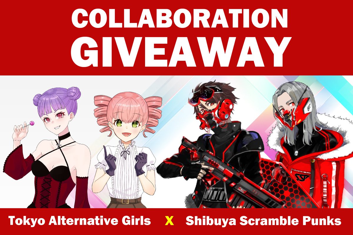 📢Big Announcement📢
SSP x Tokyo Altanative Girls Collaboration🎉

prize : Tokyo Altanative Girls WL x10

Details :
in TNL discord, collabo-giveaway channel
discord.gg/tokyo-nft-lab
