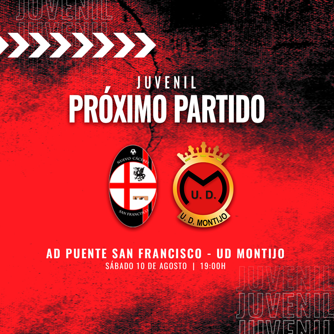 UDMONTIJO's tweet photo. ⚽️ [#JuvenilNacional] ⚽️
🆚 Puente San Francisco | 🏆 #J2
📆 Sábado 10 de agosto
⏰ 19:00h
🏟️ Manuel Sánchez

#VolverASubir | #Desde1922 https://t.co/Pme0RmVRyY