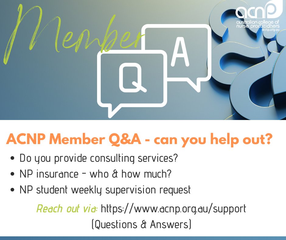 acnp_national's tweet photo. #ACNP community, we have new #questions on our member Q&amp;A page. Help a fellow #member &amp; provide some of your advice and feedback. Go to: https://t.co/JTKFbNUvtA
Click on Q&amp;A &amp; remember to login! 
#np #nursepractitioner #nursing  #avancedpractice #advice #feedback #npcommunity https://t.co/ESXBMr5MDR