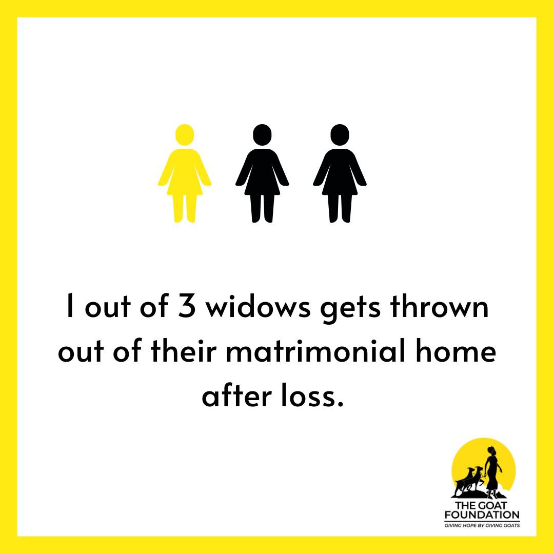 _goatfoundation's tweet photo. Did you know 1 out of 3 widows experiences abuse from relatives after loss?
#widowrights #invisiblewomen #invisibleproblems #twitter #ChampionsLeague #Nonprofits #africanstories https://t.co/XzC6LFZMlL