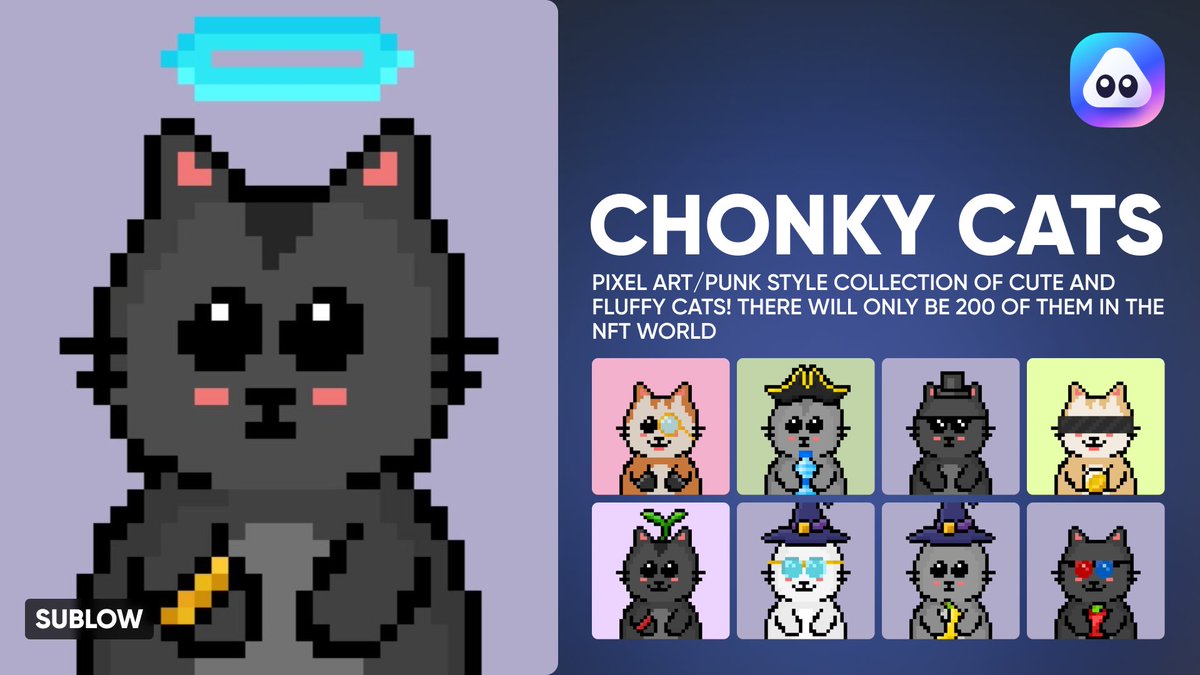airnfts's tweet photo. Pixel art collection of cute and fluffy cats! Check out only on @airnfts 🤩

https://t.co/vlkS85ROBM

👉 Like &amp; RT if you like this 🚀
👉 Follow @airnfts 🥳
👉 Drop your #NFT in the comments 🔥

#NFTartists #nftcollectors #NFTs #NFTCommunity #crypto #fantom #btc #eth @_sublow https://t.co/pT8S6ORWCS