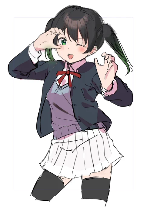 色ラフより可愛く描けたの久しぶりかもしれない 