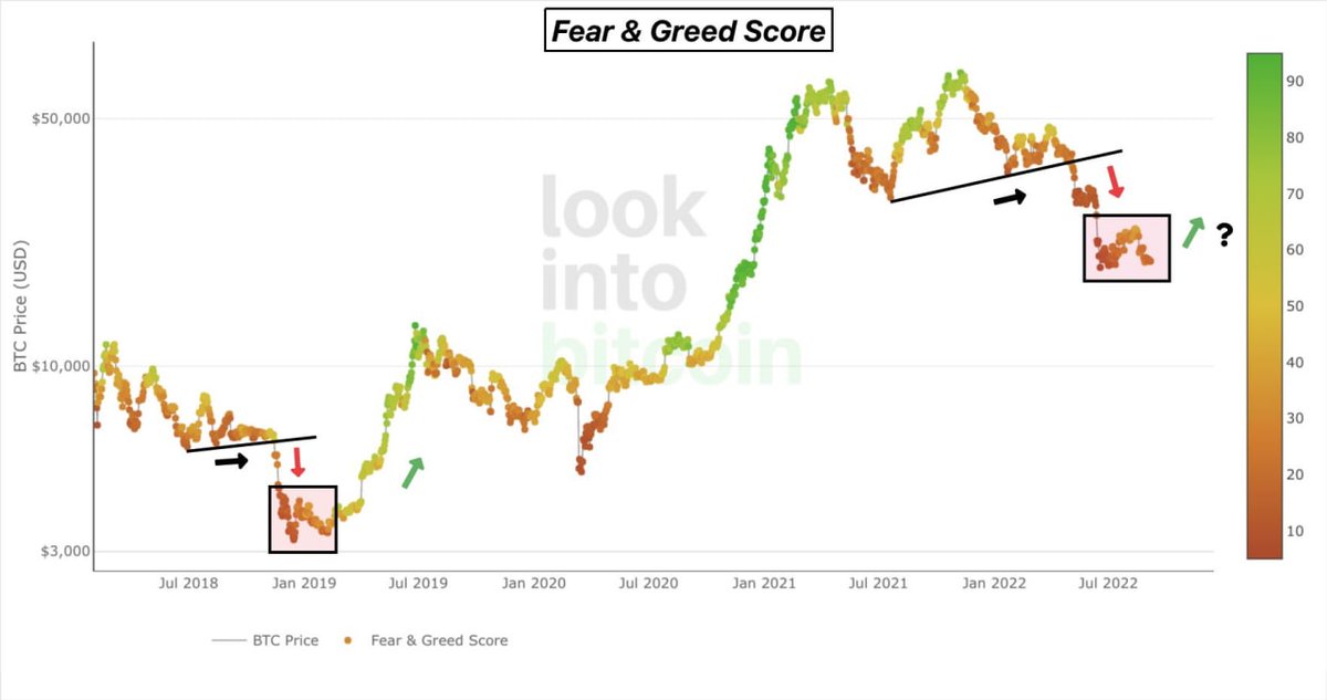 Tokensalein's tweet photo. 🧐 #BTC. BTC Fear&amp;Greed Score

F&amp;G 2018-2019 and 2021-2022 are very similar.

#cryptocurrency #Currency #bitcoin #binance #eth #bnb #crypto #CryptoNews #cryptobox #altcoin #BNBChain https://t.co/MmC6fqVAsi
