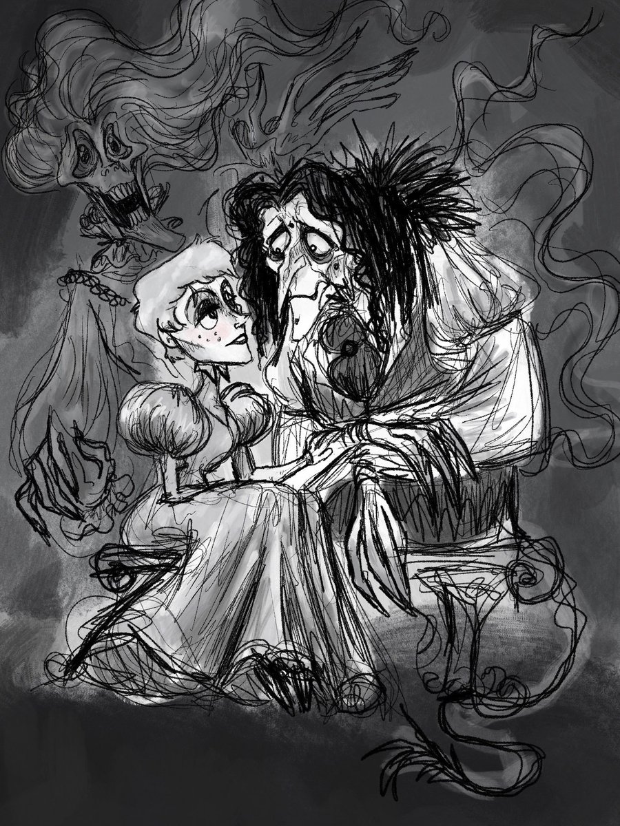 Please omfg 'TMATB' but a Rankin/Bass Halloween TV movie special- 😩😔🦋🥀

#BeautyAndTheBeast #gothic #illustration #rankinbass #digitalpainting #monsterromance #conceptart
(I got carried away with experimenting in procreate and uh.... idk I'm lowkey in love w/ this 🥺👉👈)