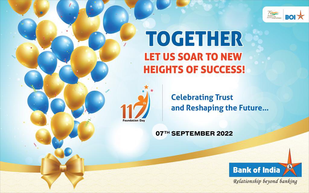 On this Auspicious day, let us renew our pledge of loyalty, dedication and commitment to our beloved BOI and leave no stone unturned to keep its flag always high. 
Happy Foundation day to #BOI
<a href="/SunilKu92687431/">Sunil Kumar</a>
<a href="/sanjaybpi/">Sanjay Das</a>
<a href="/ashokpathak1604/">Ashok Kumar Pathak</a>
#WeLoveBankofIndia