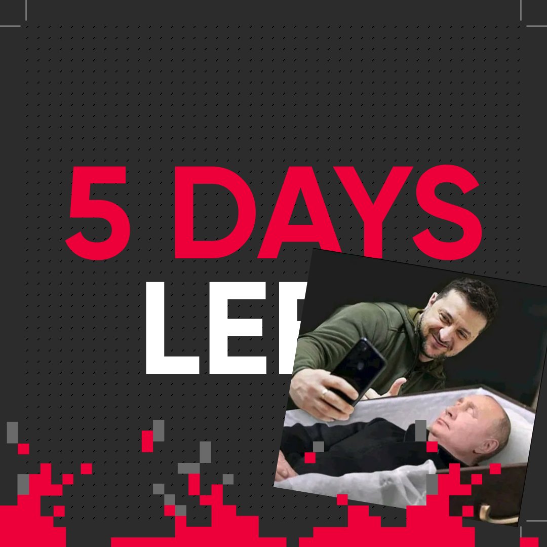 uclvrs's tweet photo. 🙃 Only 5 days left

#nftsales #sale #etherum #zelensky #putin  #Unitedcocktaillovers #Ukraine #War #HelpUkraine  #Stopwar #NFT #Charity https://t.co/iA0AFR1PBL