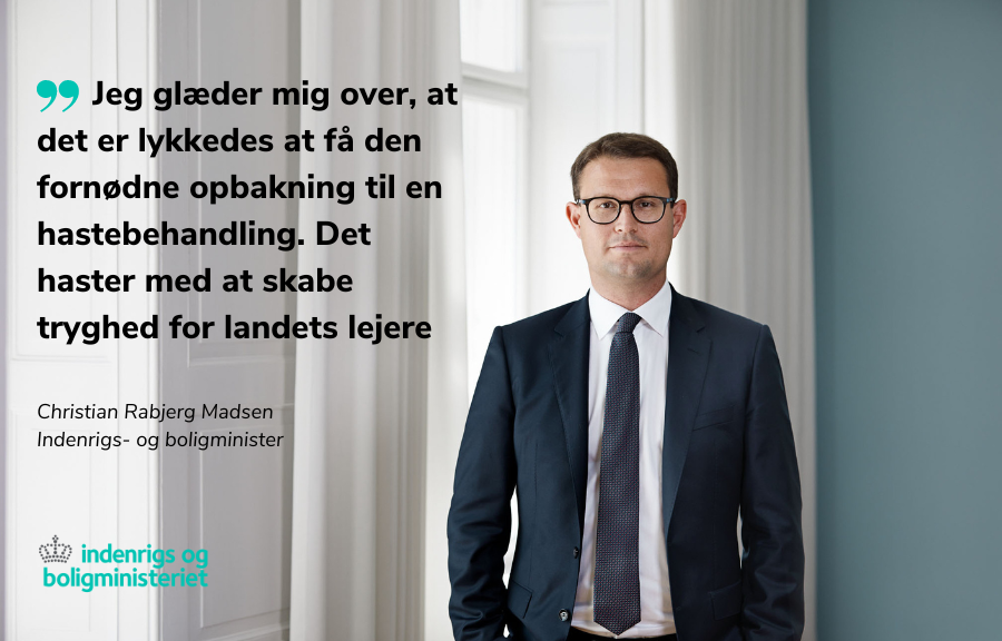 indenrigs's tweet photo. Blandt Folketingets partier er der nu den fornødne opbakning til at hastebehandle lovforslag om et loft over huslejestigninger på 4 procent årligt. Loftet skal gælde de næste to år #dkpol #boligpol @RabjergMadsen 

Læs mere: https://t.co/0WUjVDwUiW https://t.co/57IyPgVkBH