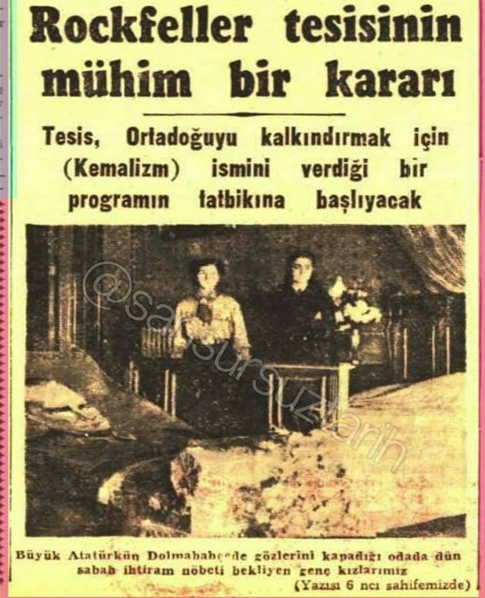 ArsivTarihim's tweet photo. "Rockfeller tesisi ortadoğuyu kalkındırmak için Kemalizm ismini verdiği programın tatbikatına başlayacak" https://t.co/GXNp5AXgmq