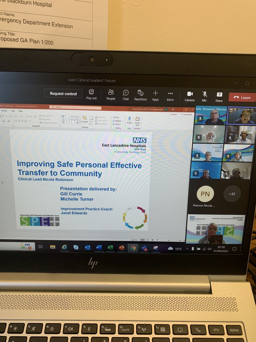 sarahjmccrossan's tweet photo. Improving safe, personal and effective transfers to the community. Presentation by @Gilliancurrie3 for the Joint Clinical Leaders Forum #jclf @ELHT_QI @Jedwards56 @ELHT_QI https://t.co/p9YaMzEz5K