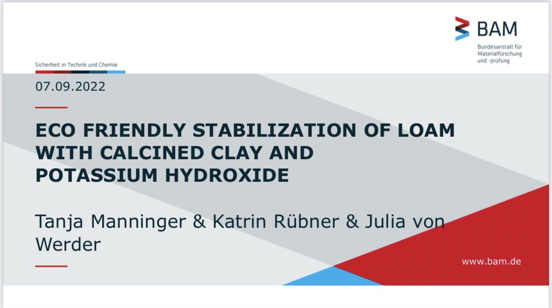 ManningerTanja's tweet photo. Just had my presentation about eco friendly stabilization of loam for the #ICRCS2022 parallel to the @RILEM1947 week in #kyoto. Thanks to @BAMResearch to enabling me to be part of this great #science community! 
#WomenInSTEM https://t.co/yCzbmNy87c