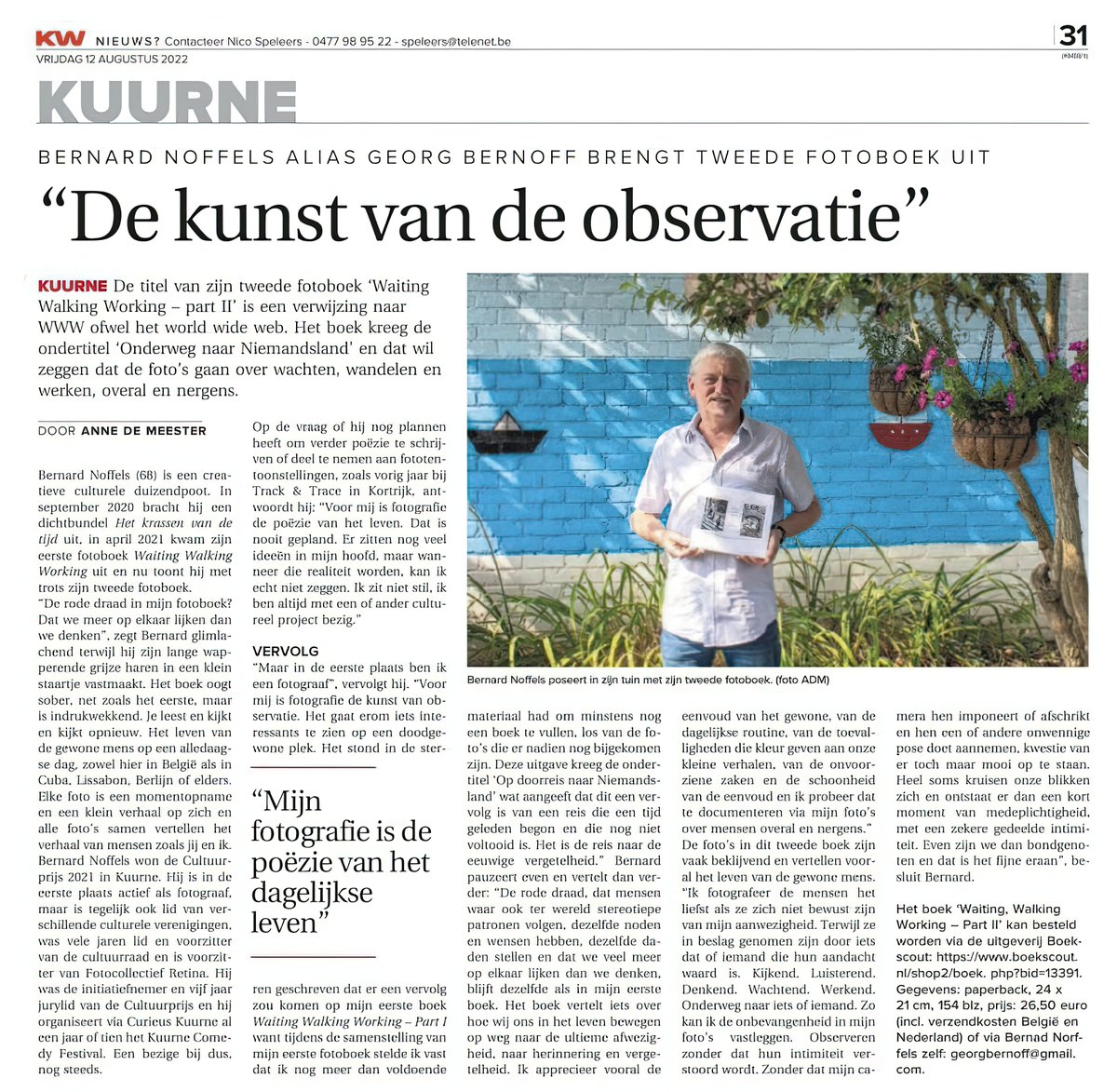 bernard_noffels's tweet photo. Een artikel over mijn nieuwste boek! #streetphotography #photography #documentaryphotography #humanityinmotion #artphotography #europetravel #canonphotography #streetleaks #streetmoment https://t.co/k8A6wM0x7d