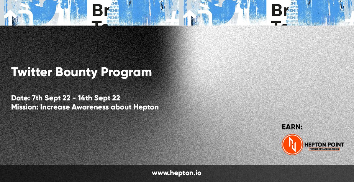Bitcrage's tweet photo. We are so excited to announce yet another #Bounty program to increase Hepton Awareness!

Participate and stand a chance to win Hepton Point!

Follow rules: https://t.co/JuHeG4epJn

#Web3onHepton #Hepton https://t.co/zJ1tmjR5U4