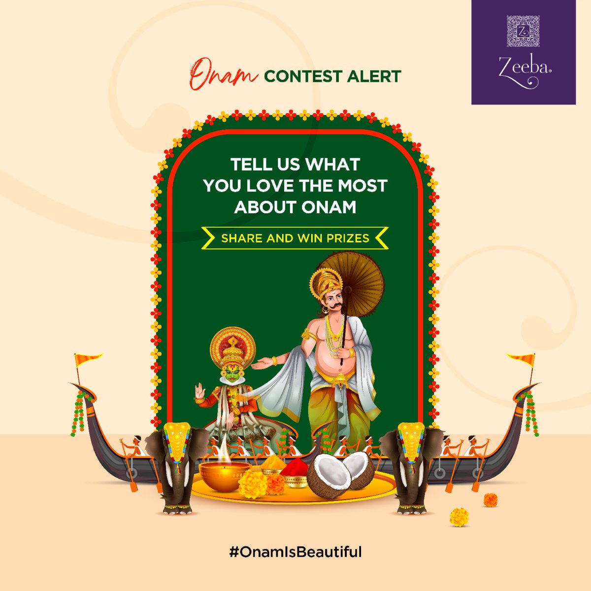 ZeebaBasmati's tweet photo. #OnamContestAlert
Share with us what you like the most about Onam & get a chance to win prizes.
1. Share with us in comments
2. Use hashtag- #OnamIsBeautiful #beautifulmomentsbeautifulbasmati
3. Like and follow us on FB & IG
4. Tag your 3 friends
#ZeebaBasmati #ContestAlert https://t.co/DtIXB93h3N